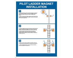 Pilot Ladder Magnet Installation IMO Poster - IMO Poster for Magnet Installation for Pilot Ladder - Pilot Ladder Magnet Mounting IMO Poster