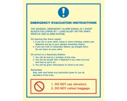 Emergency Evacuation Instructions IMO Poster - IMO-Compliant Poster for Emergency Evacuation Instructions - Emergency Evacuation Instructional Guide IMO Poster 