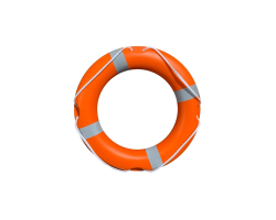 24" Lifebuoy with SOLAS Approved Retro-reflective Tape and Grab Lines - 57cm Life Ring High-Quality Orange Life Ring with Reflective Tape and Grab Lines - Orange Lifering