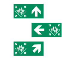 Assembly Station Direction Safety Signs -  Maritime Assembly Station Orientation Safety Markers - Assembly Station Directional Signage