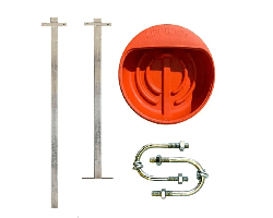 Budget Range 24" & 30" Lifebuoy Housing / Universal Cabinet Set with Galvanised Pole, Rail Clamps