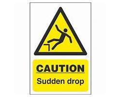 Caution Sudden Drop sign