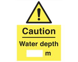 Caution Water Depth sign
