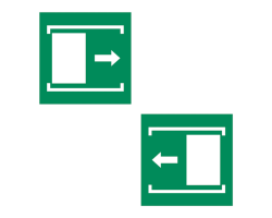 Safety Sign for Door Sliding Open Direction - Signage for Opening  Sliding  Door Direction - Safety Signs for Indicating Door Slide Open Right or Left 