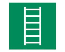 Emergency Escape Ladder Signage - Clear Symbol Marking Sign for Evacuation Ladder - Easy to Identify Escape Ladder Sign