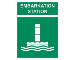 Embarkation Station Chute Signs - Safety Signage for Embarkation Station Chute Location - Escape Route Sign for Embarking Chute 