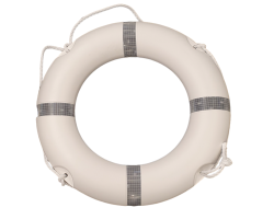 White Lifebuoy 30 inch - Reflective Tape 75 cm  - High Quality Life Rings in White - 30" White Lifebuoys with Retro-reflective Tape