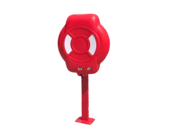 Guardian&trade; Surface-fixed Armortec Coated Post &ndash; Lifebuoy Housing Base Plate Pole &ndash; Lifebuoy Cabinet Mounting Pole for Hard Ground