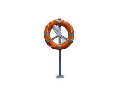 Lifebuoy 'Y' Stand with Galvanised Hard-Surface Pole - Complete with Lifebuoy and Throwing Line