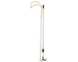 MOB Cradle Recovery Pole - 1.7m - 4.7m  - Telescopic Body Hook and Boat Hook Extension Pole for use with MOB Cradles - Body Recovery - Shepherds Crook