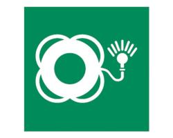 Lifebuoy with Light Rescue Sign - Lifebuoy and Light IMO Rescue Signs - IMO Rescue Safety Sign for Lifebuoy Equipment