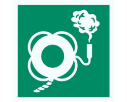 Lifebuoy with Smoke Signal Rescue Sign - Lifebuoy Line and Smoke Marker - IMO Compliant Safety Sign for Lifebuoy Equipment with Smoke Signal