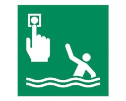 Person Overboard Call Point IMO Rescue Sign - Man Overboard Rescue Signage IMO Compliant - IMO Signage for Persons Overboard