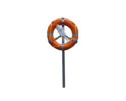 Lifebuoy 'Y' Stand with Galvanised Sub-Surface Pole - Complete with Lifebuoy and Throwing Line