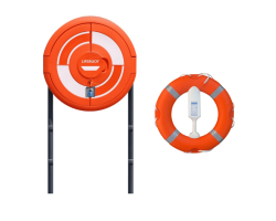 Sub-Surface Integrated Lockable Lifebuoy Cabinet Set - Lifering Soft Ground GRP Poles 