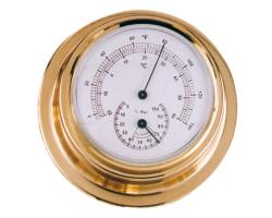 Brass Thermo Hygrometer - Temperature and Humidity Meter for Indoor and Outdoor Use - IMPA 370256