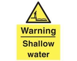 Warning Shallow Water sign