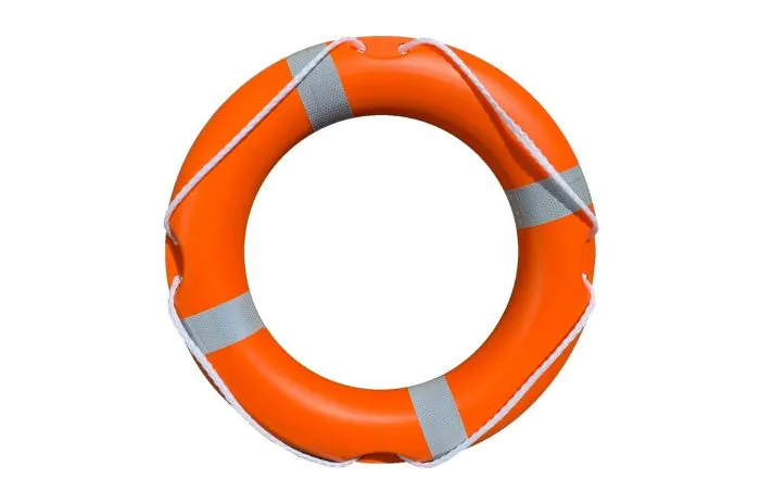 2 x  Lifebuoy Life Ring Orange 24" Reflective Solas Tape Free Postage 